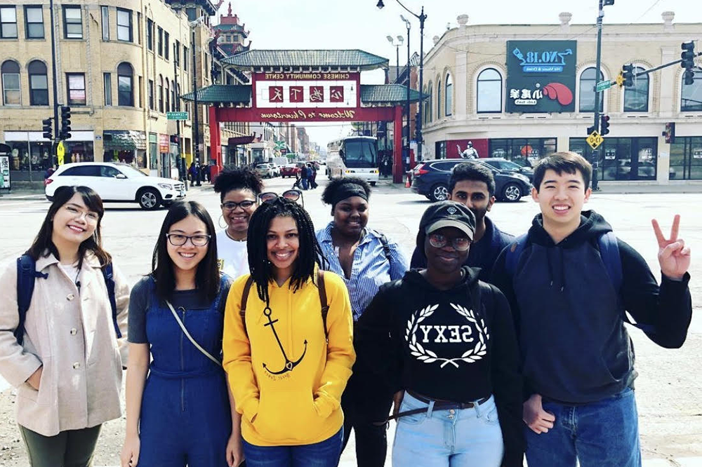 Many faculty take advantage of the proximity to Milwaukee and Chicago; here, students visit Chicago's Chinatown.